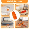 NAYSAYE 4-24FT Telescopic Duster Kit with Aluminum Pole and 3 Plush Brush Heads for High Ceiling and Window Cleaning, Orange, 28.2"*6.3"*6.3" - 2 of 4