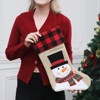 Aoibox 1 Piece 20 Inch Burlap Christmas Stocking with Wooden Tag DIY Name Snowman Embroidery Farmhouse Holiday Decoration - 2 of 4
