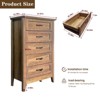 Chest of Dresser, Wood Vintage Dresser 5 Drawer, Tall Dresser for Closet, Dressers for Storage Organizer - 2 of 4