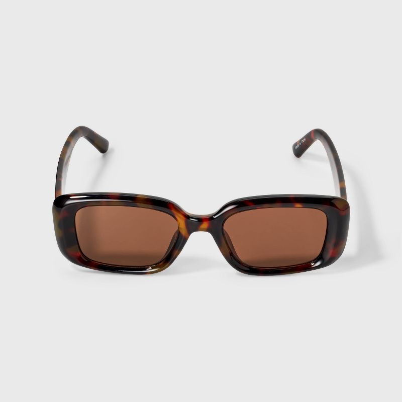 Women's Shiny Plastic Square Shaped Sunglasses - Wild Fable™ Tortoise