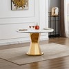 Dolonm 47" Round Modern Marble Dining Table with Stainless Steel Base for Kitchen Dining Room - 4 of 4