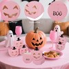 10Pcs Halloween Pink Pumpkin Gift Boxes Unique Candy Boxes with Hollow Scary Smiley Face Window Trick or Treat Candy Goodie Bags for Halloween - 4 of 4