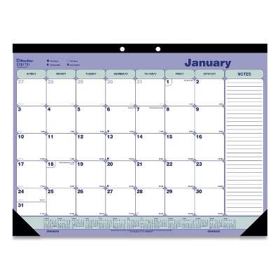 Blueline Desk Pad Calendar 21.25 x 16 Blue/White/Green 2022 C181731