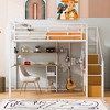 Whisen Full Size Metal Loft Bed with Wardrobe, Desk, Storage Shelves - 4 of 4