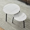 NicBex Stylish Nesting Coffee Table Set of 2,Sintered Stone Circular/Square and Marble Tabletop,Center Table for Living Room - 3 of 4