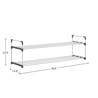 White 2-Tier Plastic Shoe Rack for 10 Pairs