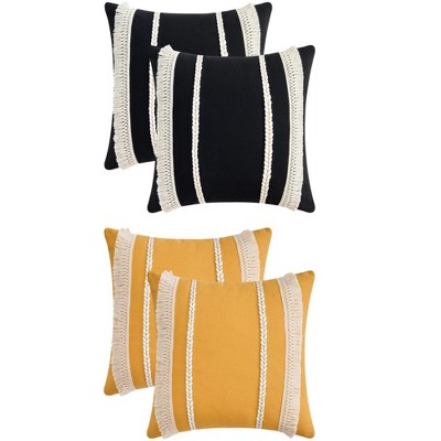 REGALWOVEN 4 Pcs Boho Modern Striped Decorative Throw Pillow Cover for Living Room Bed Sofa
