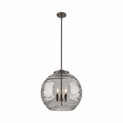 Athens Deco Swirl - 3 Light Pendant In Industrial Style-19.5 Inches Tall and 17.88 Inches Wide