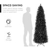 Best Choice Products Unlit Slim Pencil Christmas Tree Collection – 4.5ft to 12ft, Spruce, Black & White with Metal Base - 4 of 4
