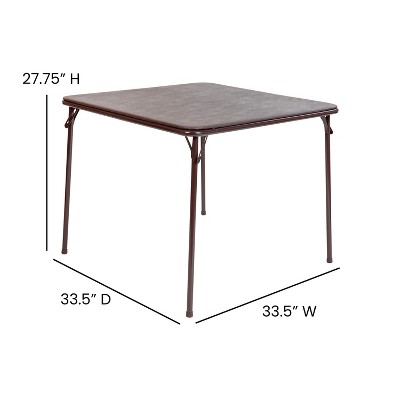 Brown Foldable Vinyl Top Card and Game Table