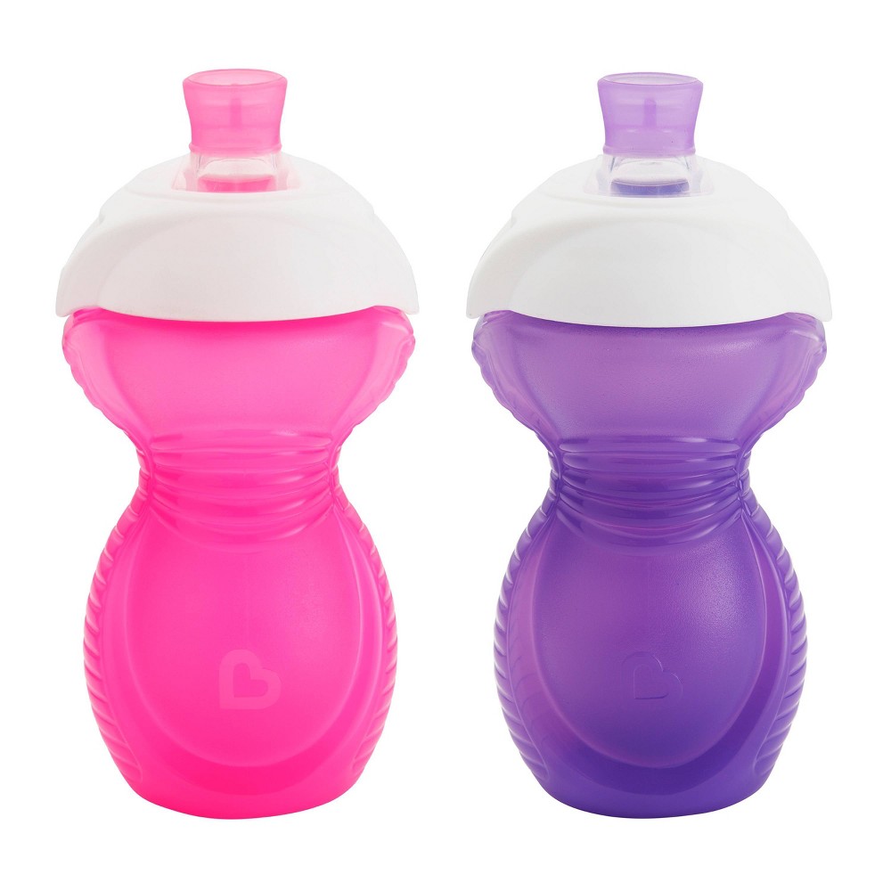 Munchkin Click Lock Bite Proof Sippy Cup  9 Ounce  Pink/Purple  2 Pack