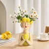 LuxenHome Lady Lemons Ceramic 11.6-Inch Tall Sculpture Vase Multicolored - 2 of 4