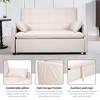 Modern 61" Large-Size Fabric Sofa Bed with Adjustable Backrest, Storage Pockets, Reinforced Iron Frame, Ideal for Bedroom, Apartment, Dorm - 3 of 4