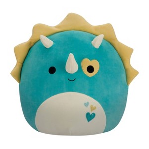 Squishmallows 16" Braedon Teal Triceratops with Hearts Large Plush - 1 of 4