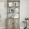 73.62" Industrial Bookshelf with Cabinet Doors, 4-Tier Vintage Farmhouse Bookcase - Wood & Metal Storage Shelf for Living Room, Home Office, Kitchen - 4 of 4