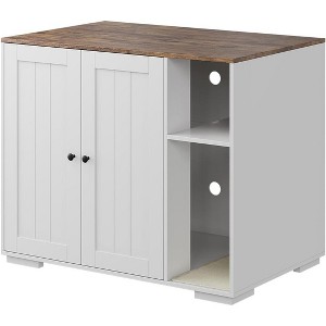 coucheta Cat Litter Enclosure with Scratch Pad, Large Space for Placing Litter Robot 3/4,Power Outlet and Dog-Proof Shelf - 1 of 1