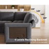 Dyonery 7 Seat L Shaped Sleeper Sofa Bed with Pull Out Bed, USB Ports, LED Light, Reclining Backrest, Side Table & Ottoman, Chenille Couch - 4 of 4