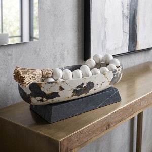 Patterned Bowl for Coffee Table Centerpiece Decoration - Marble Accent ...