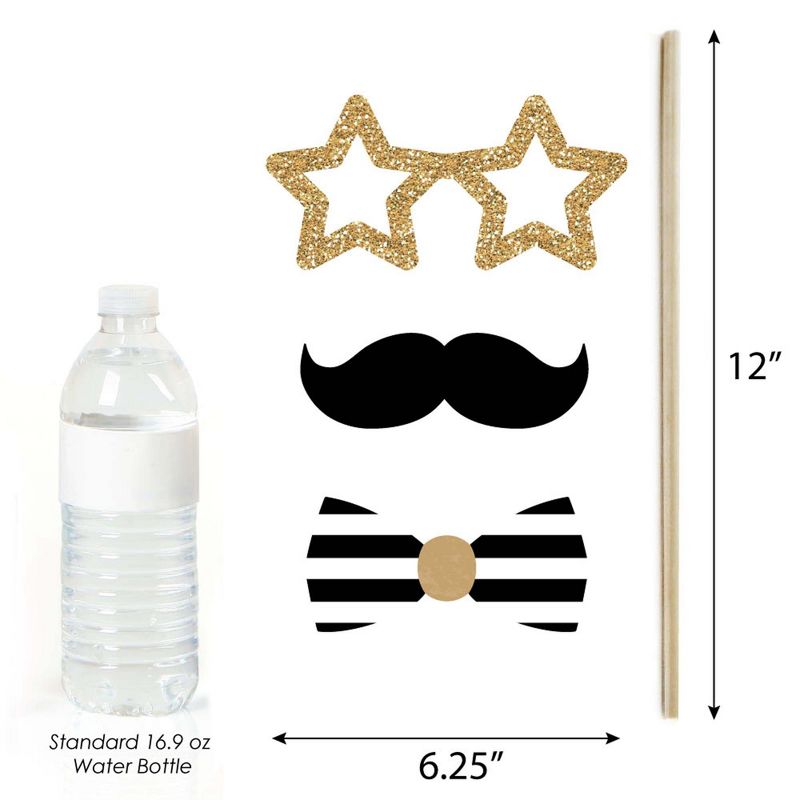 Big Dot of Happiness Mrs. and Mrs. - Gold - Lesbian Wedding Photo Booth Props Kit - 20 Count, 5 of 8