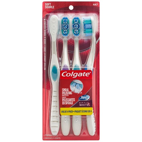 colgate toothbrush soft optic 4ct whitening target value pack toothbrushes