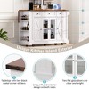 53'' Kitchen Island with ,Rolling Kitchen Island on Wheels with 5 Open Side Racks and 3 Drawers, Kitchen Cart for Dining Room - 4 of 4