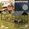 Metal Chicken Coop, Outdoor Chicken Run with Waterproof Cover, Spire Roof Hen House with Lockable Door, Portable Poultry Cage for Backyard Farm Use - 2 of 4