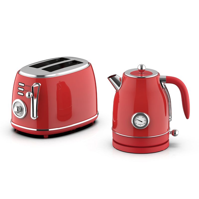 MegaChef 1.7 Liter Electric Tea Kettle and 2 Slice Toaster Combo, 1 of 8