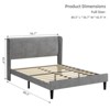 Full/Queen Upholstered Bed Frame with Wingback Headboard, Luxurious Velvet Upholstery Platform Bed - 2 of 4