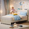 Twin Bed Frame for Kids, Upholstered Platform Bed with Large Storage Drawer and Bookcase Headboard, Boys Bed, Noise-Free, Easy Assembly - 4 of 4