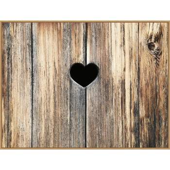 Heart On Rustic Wood Canvas Wall Art - Tiaracle