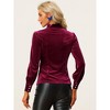 INSPIRE CHIC Women's Vintage Solid Gothic Velvet Dressy Bow Tie Neck Business Shirt - 3 of 4