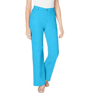 Woman Within Plus Size Tall Wide-Leg Stretch Denim Jean - 1 of 4