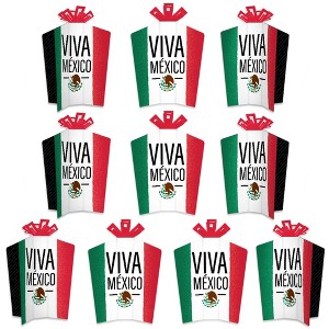 Big Dot of Happiness Viva Mexico - Table Decorations - Mexican Independence Day Party Fold and Flare Centerpieces - 10 Count - 1 of 4