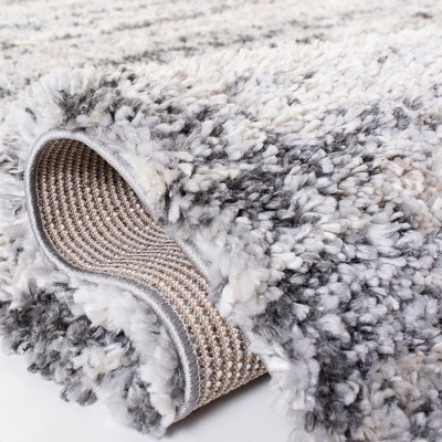 Fontana Gray and Ivory Shag Synthetic Area Rug