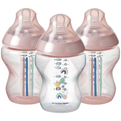 Tommee Tippee Closer to Nature Bottle - 3pk/9oz - Pink
