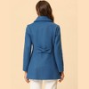 INSPIRE CHIC Women's Turn Down Collar A-Line Single-Breasted Winter Overcoat with Pockets - 4 of 4