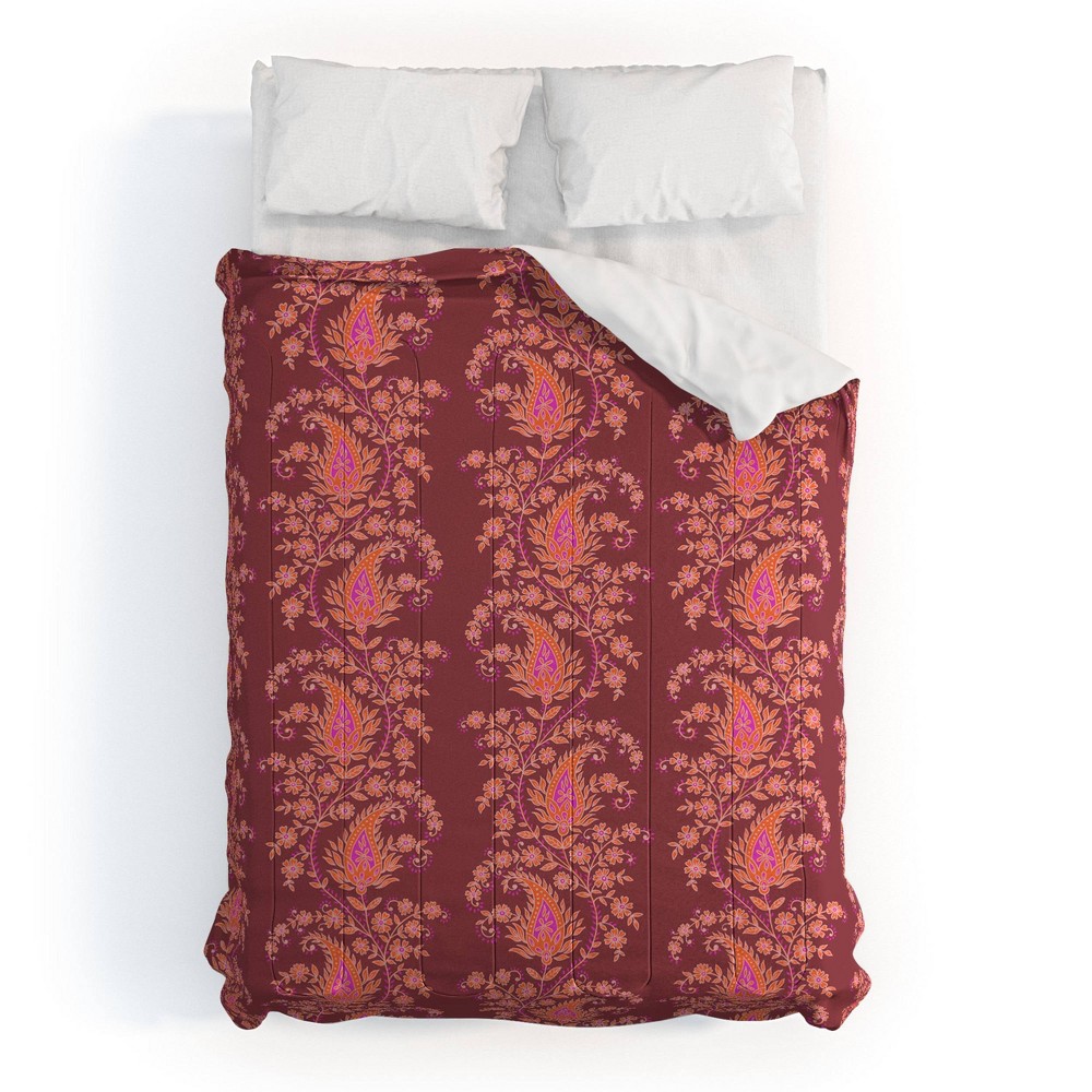 Photos - Duvet Deny Designs Full/Queen Schatzi Brown Innessa Paisley Berry Comforter and Pillow Sham Pink