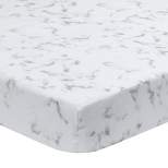 Lambs & Ivy Signature Gray/White Marble Organic Cotton Fitted Crib Sheet