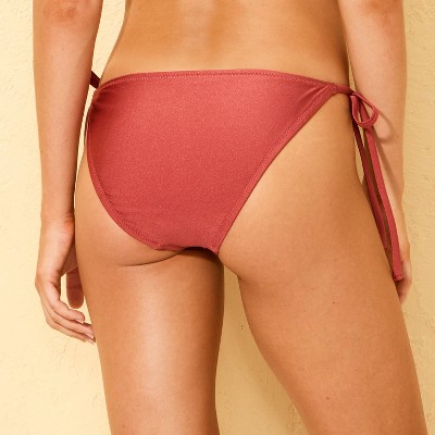 Shade & Shore Women's High Shine High Leg Cheeky Coverage Bikini Bottom - Shade & Shore™ Red M — фото 2