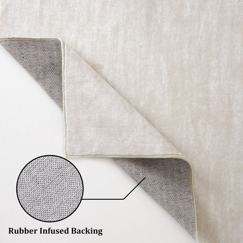 Modern Solid Area Rug Washable Rug Stain Resistant Non-Slip Rug for Living Room Bedroom, 5'x7' Light Beige, 5 of 7