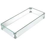Kinger Home 26-inch Rectangular Glass Wind Guard for Fire Pit and Tables