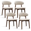 NicBex Set of 2/4 Modern Cotton-Linen Upholstered Dining Chairs with Solid Wood Legs,Armless Accent Chairs for Dining Room,Kitchen,Restaurant - 2 of 4