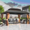 Erommy Hardtop Gazebo with Galvanized Steel Double Roof - 3 of 4