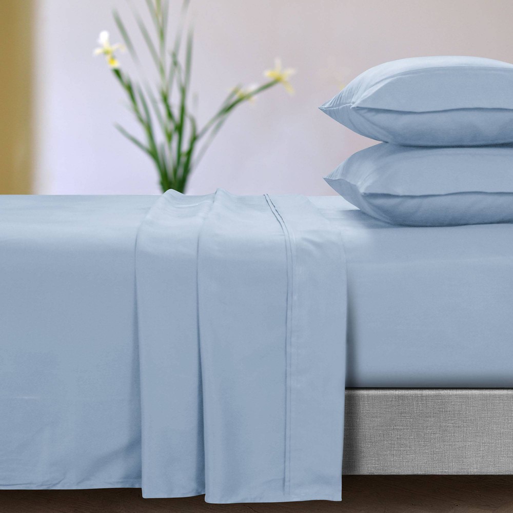Photos - Bed Linen King Tribeca Living Extra Deep Pocket Microfiber Solid Sheet Set Oxford Blue