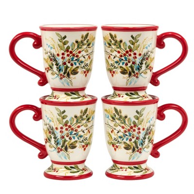 Certified International Set of 4 18oz Christmas Gatherings Mugs