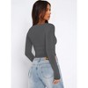 Women's Long Sleeve Scoop Neck Shirts Casual Slim Fit Rib Knit Tops Summer Fall Basic Business Work Tee - 2 of 4