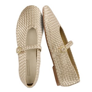 CUSHIONAIRE Women's Bistro Woven Mary Jane Flat +Memory Foam, Wide Widths Available - 1 of 4