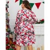 Coolmee Women Plus Size Causal Midi Dress Fashion Ruffle Long Sleeve Babydoll Tunic Ruffle Flowy Dresses - 2 of 4