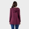 24seven Comfort Apparel Womens Hooded Open Front Lightweight Cardigan - 2 of 3