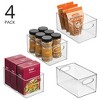 mDesign Plastic Kitchen Pantry Storage Organizer Bin with Handles, 4 Pack, Clear, USA Made - 2 of 4
